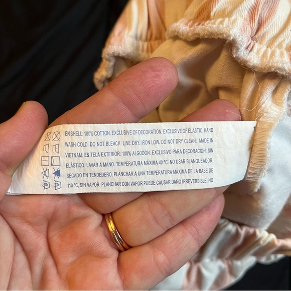 Forever 21 Women's Pink Stripped Straight Leg High Rise Pants Size Medium - Picture 14 of 14